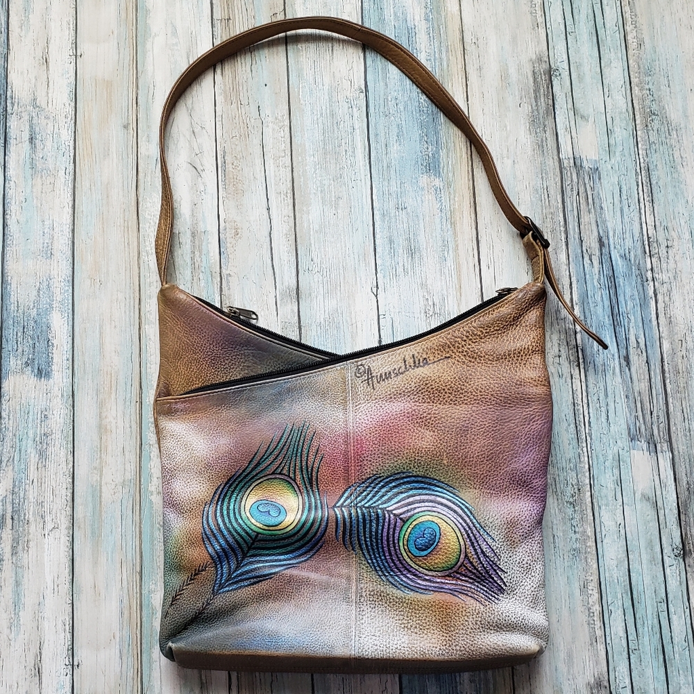 Anuschka  V Top shoulder Handbag Purse.